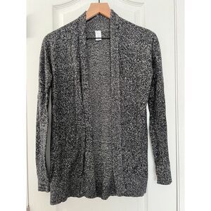 Gap Body Women's Cardigan Sweater Long Sleeve Black White Marled Size XS